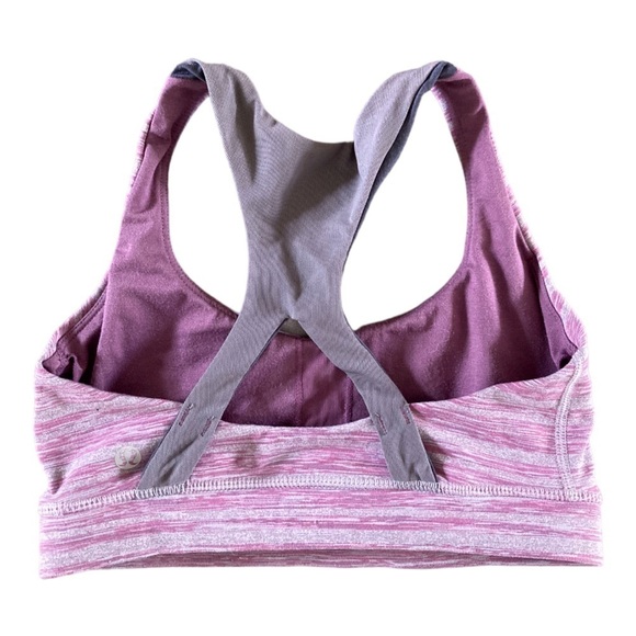 Lululemon 50 Rep Sports Bra Womens 4 Heather Purple Gray Racerback Athletic - Picture 2 of 6